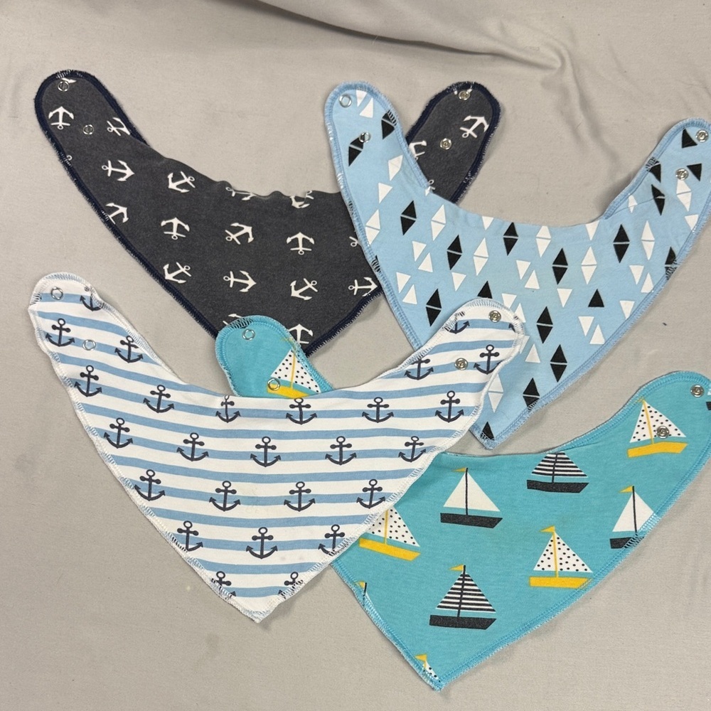 🐥 Nautical Themed Baby Bandana Bib Set